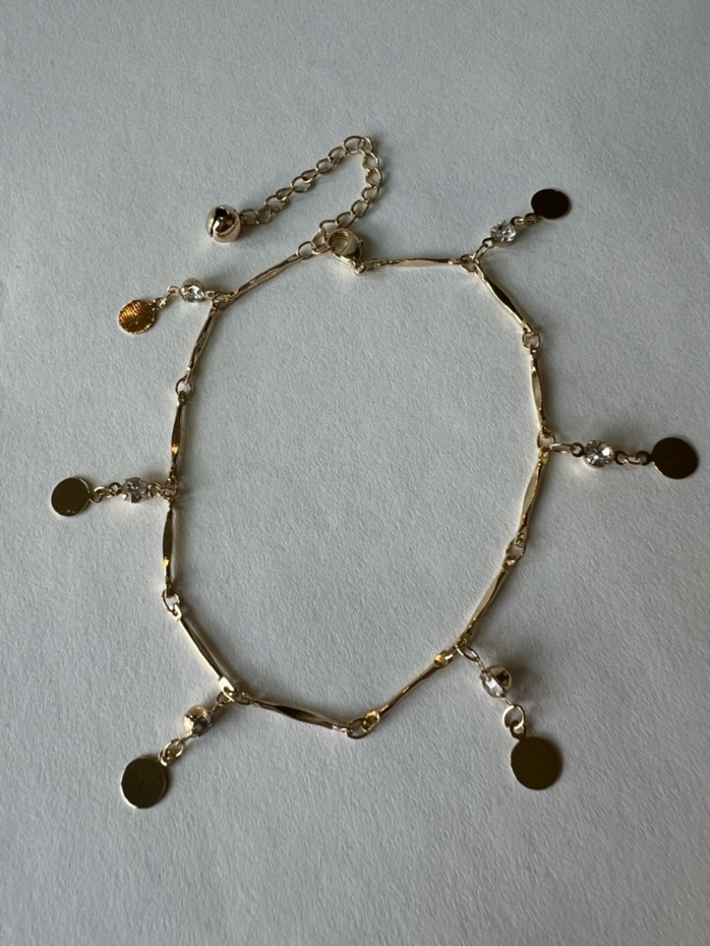 14k Gold Plated Disc Charm Anklet
